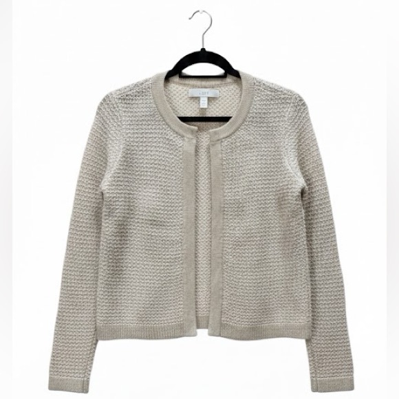 LOFT Sweaters - LOFT Beige Textured Knit Cardigan